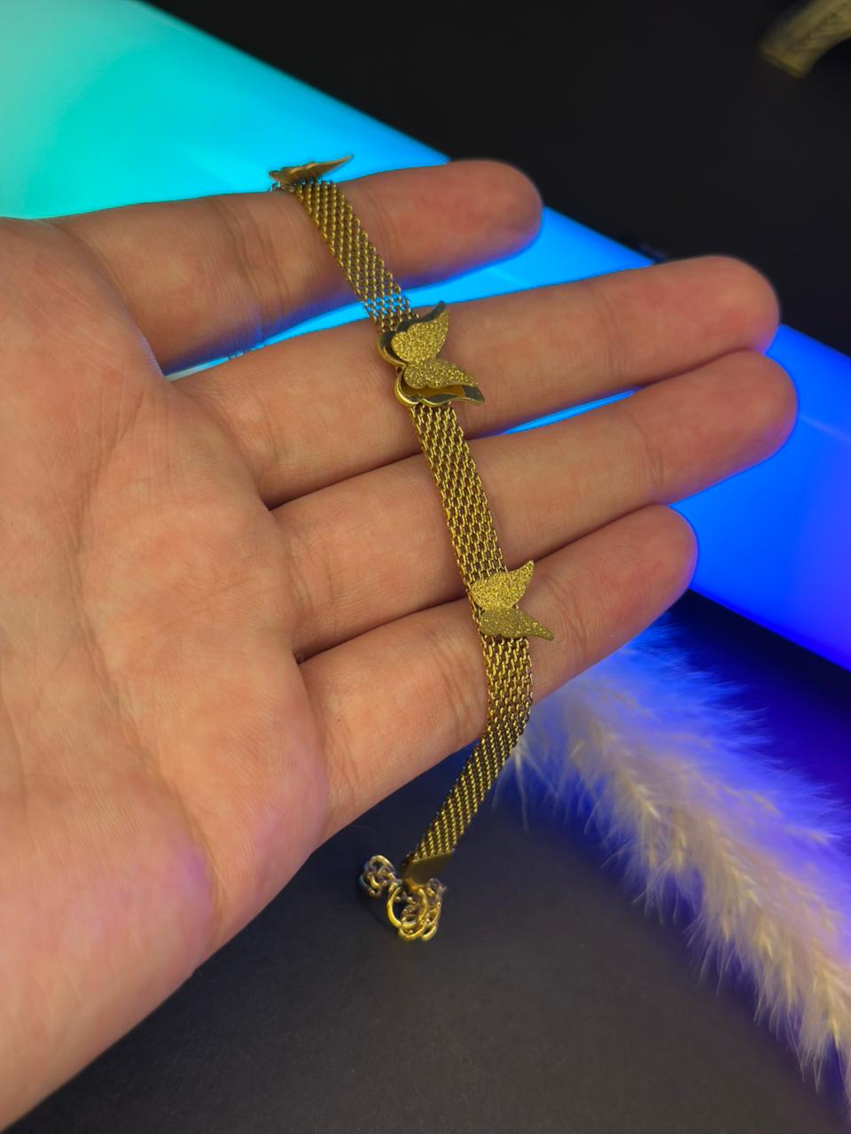 Gold Butterfly Mesh Bracelet