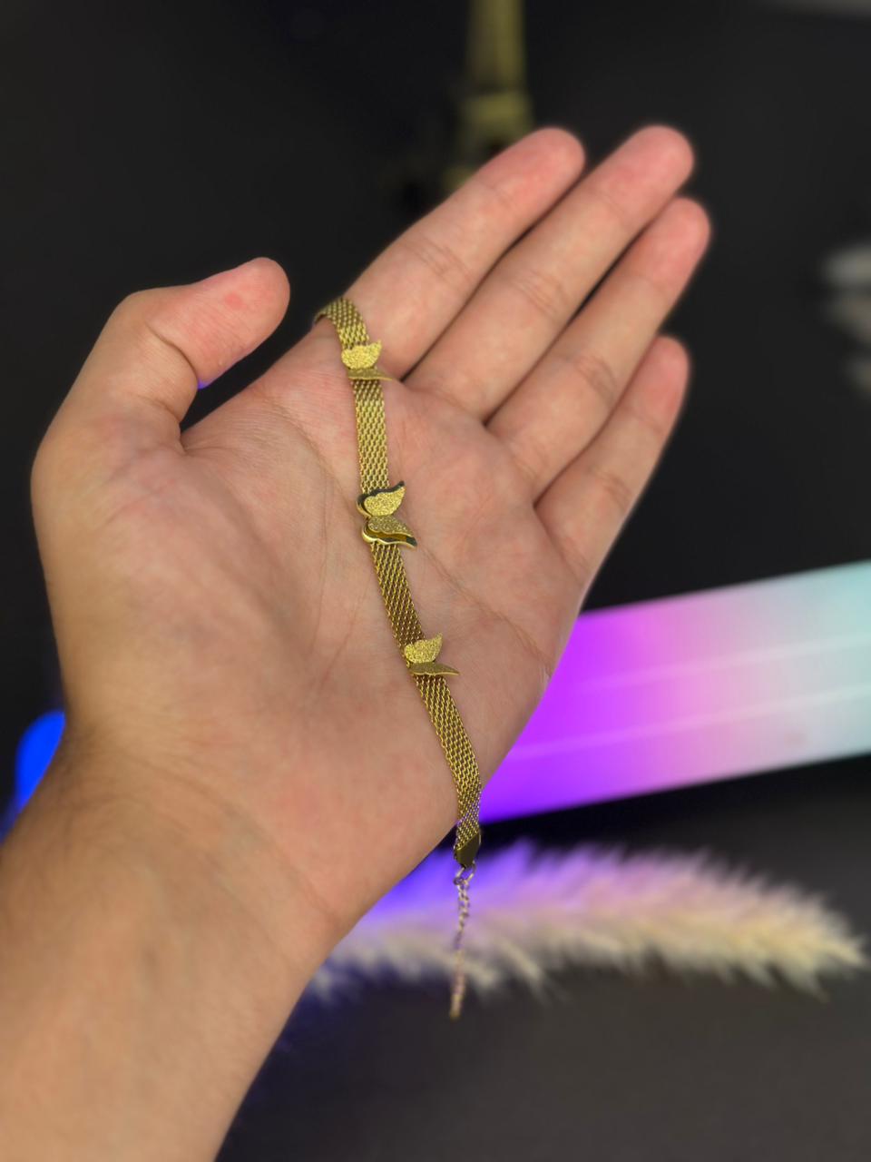 Gold Butterfly Mesh Bracelet