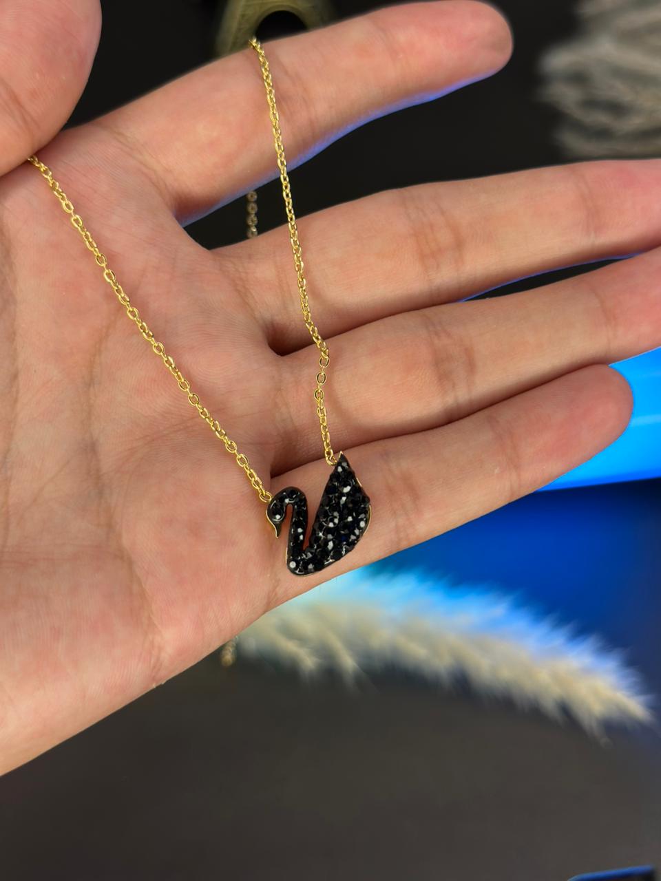 Black Swan Pendant Necklace