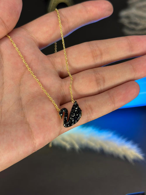 Black Swan Pendant Necklace