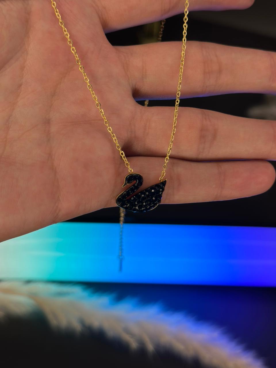 Black Swan Pendant Necklace