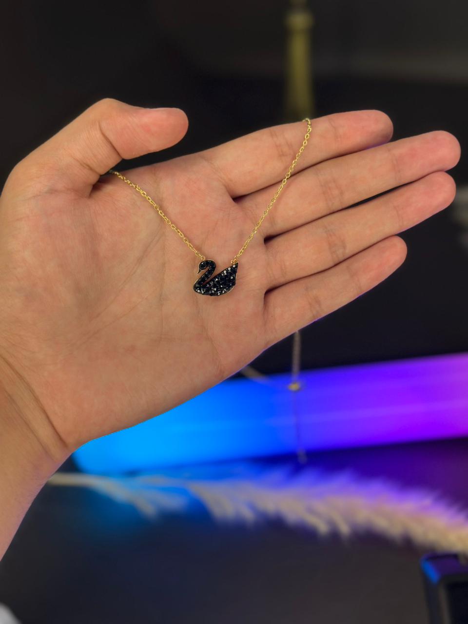 Black Swan Pendant Necklace